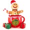 Costway 7 FT Christmas Inflatable Blow up Pre-Lit Gingerbread Man in Mug with Gift Boxes
